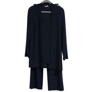 Sympli 2 Piece Set Women 10 Dark Blue Cardigan Built In Tank Top And Pants Read